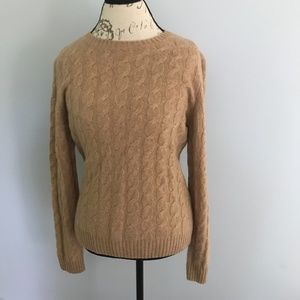 Camel Cableknit Cashmere Sweater-Brand New, Tags On